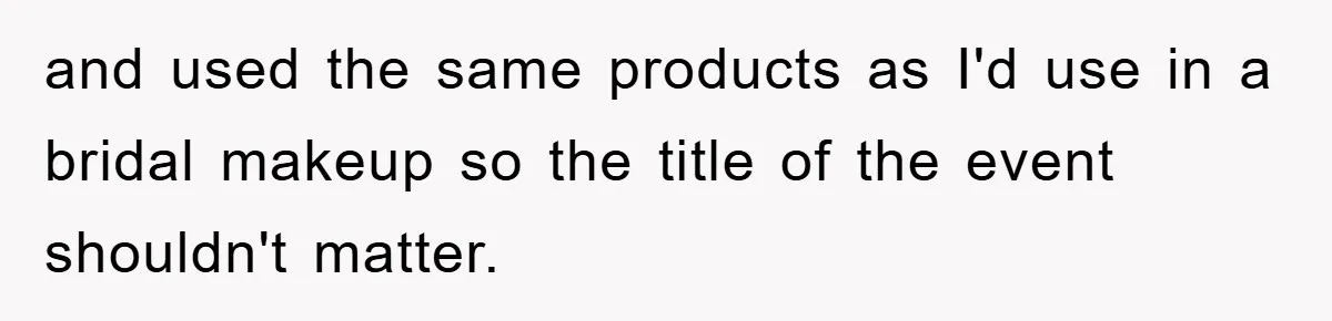 and used the same products as I'd use in a bridal makeup so the title of the event shouldn't matter.
