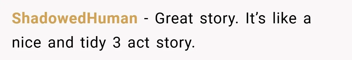 ShadowedHuman − Great story. It’s like a nice and tidy 3 act story.