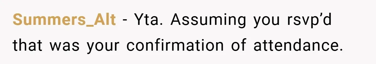 Summers_Alt − Yta. Assuming you rsvp’d that was your confirmation of attendance.