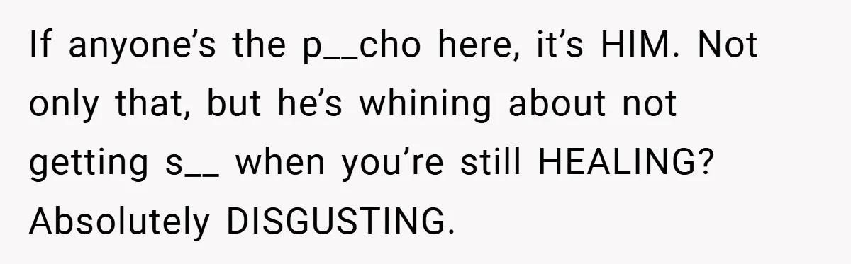 He Laughed While She Cried with Their Newborns - So She Took a Swing at His Golf Clubs If anyone’s the p__cho here, it’s HIM. Not only that, but he’s whining about not getting s__ when you’re still HEALING? Absolutely DISGUSTING.