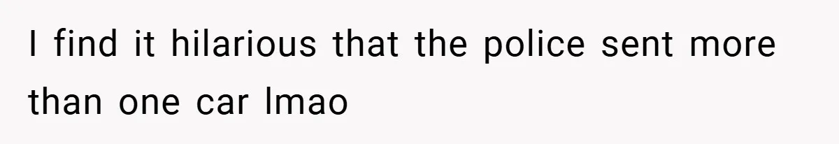 I find it hilarious that the police sent more than one car lmao