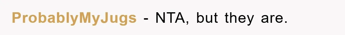 ProbablyMyJugs − NTA, but they are.