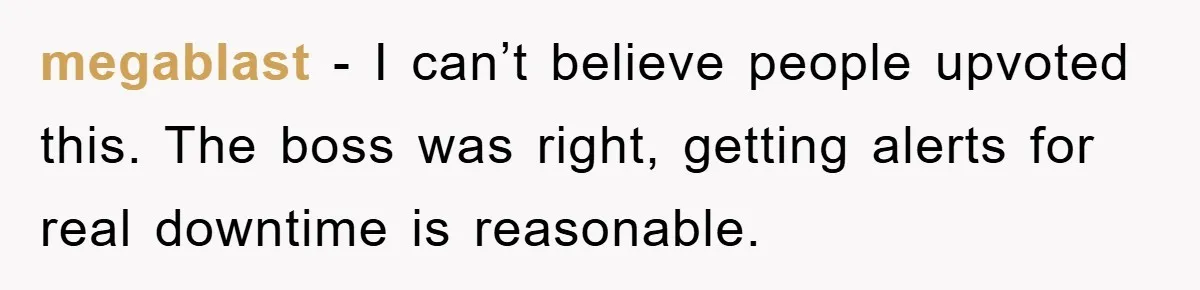 Manager Insists On 404 Alerts, Regrets It After 4,000 Emails megablast − I can’t believe people upvoted this. The boss was right, getting alerts for real downtime is reasonable.
