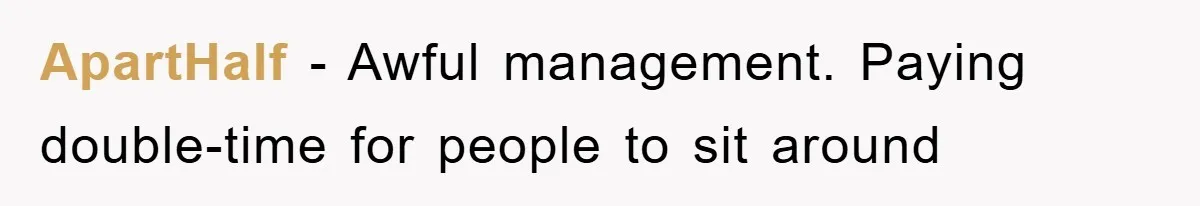 ApartHalf − Awful management. Paying double-time for people to sit around