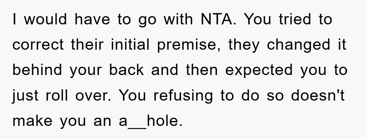 This Student Got Perfect Revenge on Lazy Classmates by Simply Letting Them Present I would have to go with NTA. You tried to correct their initial premise, they changed it behind your back and then expected you to just roll over. You refusing...