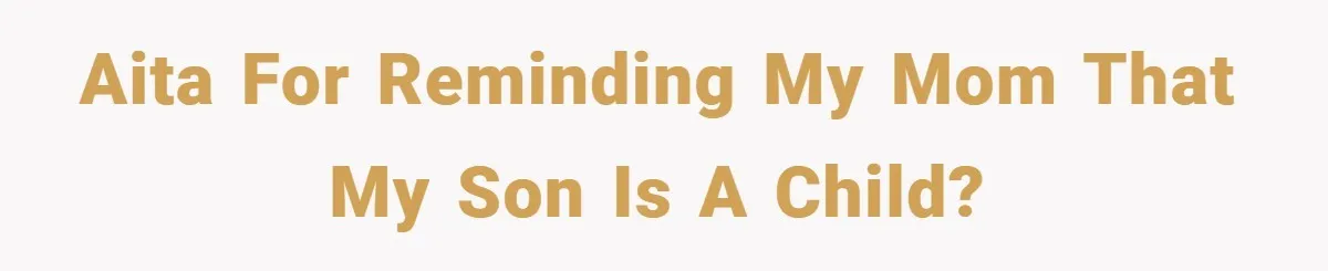 AITA for reminding my mom that my son is a child?