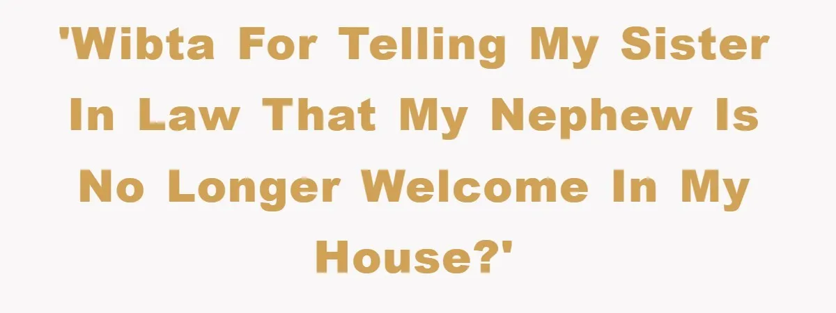 'WIBTA for telling my sister in law that my nephew is no longer welcome in my house?'