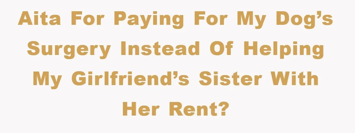 AITA for paying for my dog’s surgery instead of helping my girlfriend’s sister with her rent?