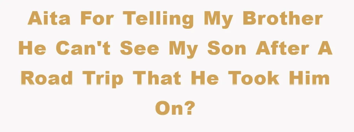 AITA for telling my brother he can't see my son after a road trip that he took him on?