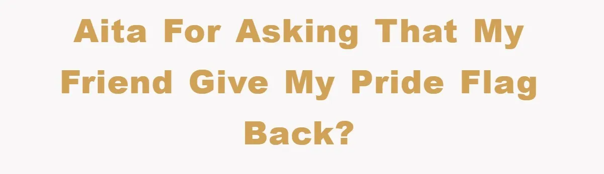 AITA for asking that my friend give my pride flag back?