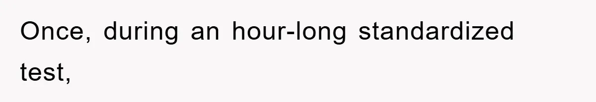 Once, during an hour-long standardized test,