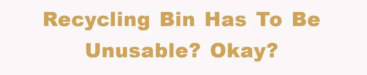 Recycling bin has to be unusable? Okay?