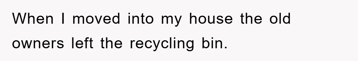 When I moved into my house the old owners left the recycling bin.