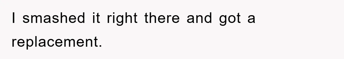 I smashed it right there and got a replacement.