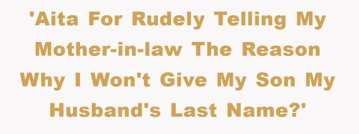 'AITA for rudely telling my mother-in-law the reason why I won't give my son my husband's last name?'