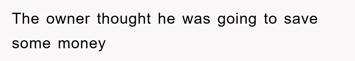 The owner thought he was going to save some money