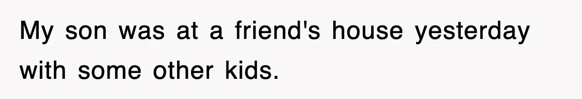 My son was at a friend's house yesterday with some other kids.