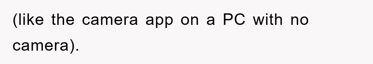 (like the camera app on a PC with no camera).