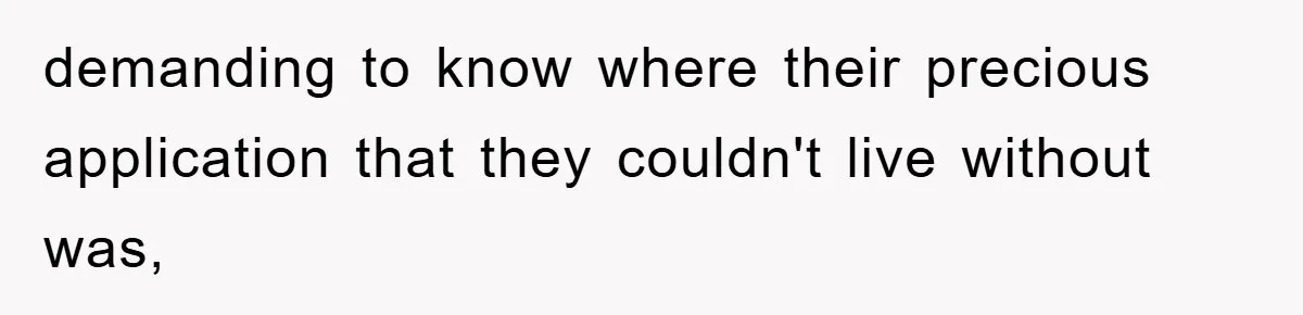 demanding to know where their precious application that they couldn't live without was,