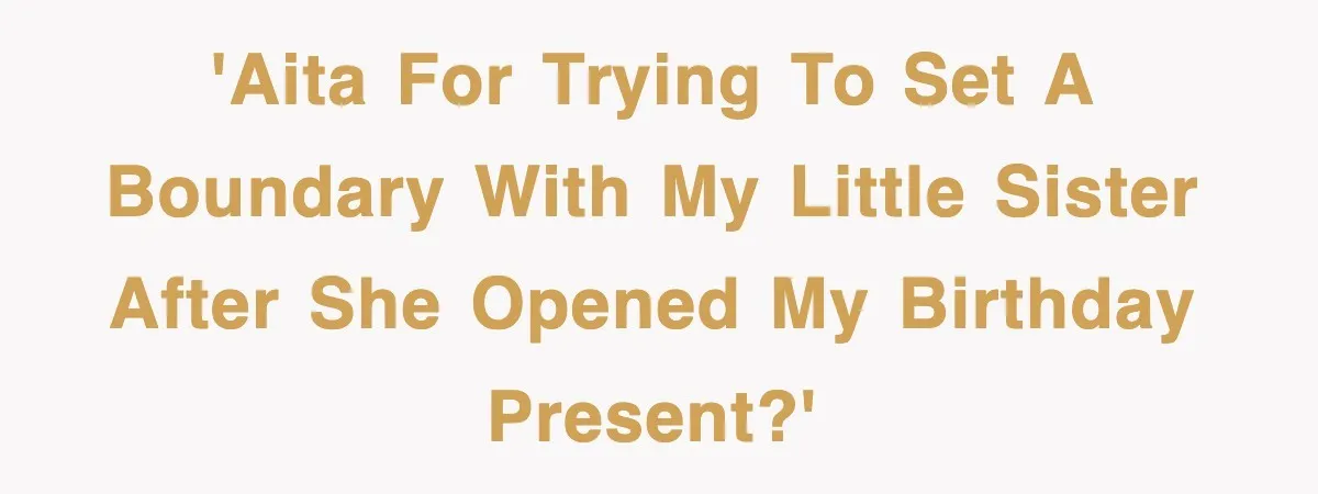 'AITA for trying to set a boundary with my little sister after she opened my birthday present?'
