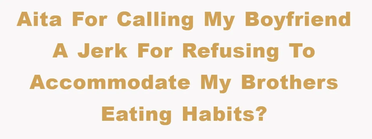 AITA for calling my boyfriend a jerk for refusing to accommodate my brothers eating habits?