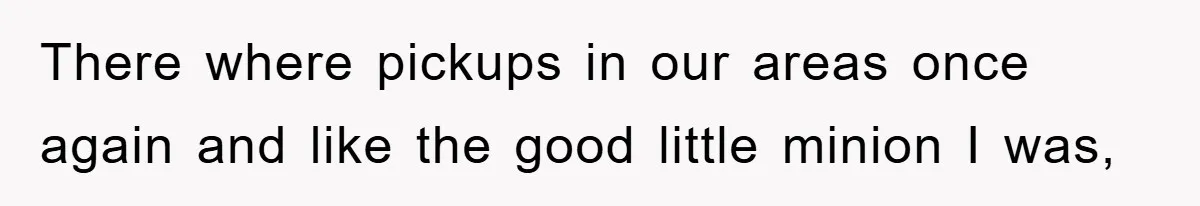 There where pickups in our areas once again and like the good little minion I was,