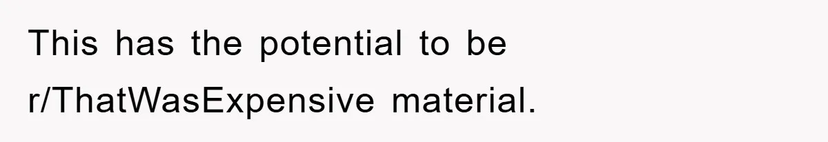 This has the potential to be r/ThatWasExpensive material.