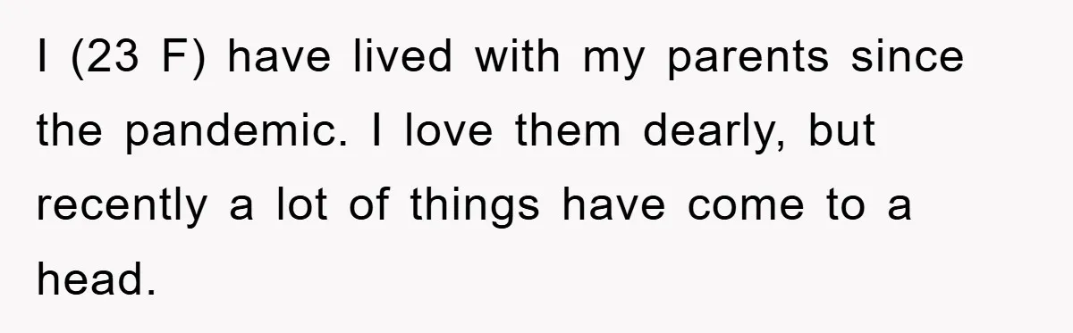 I (23 F) have lived with my parents since the pandemic. I love them dearly, but recently a lot of things have come to a head.