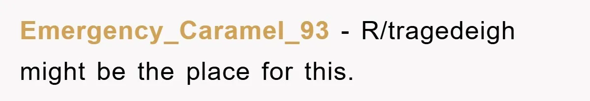 Emergency_Caramel_93 − R/tragedeigh might be the place for this.