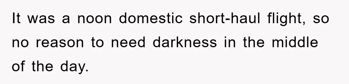 It was a noon domestic short-haul flight, so no reason to need darkness in the middle of the day.