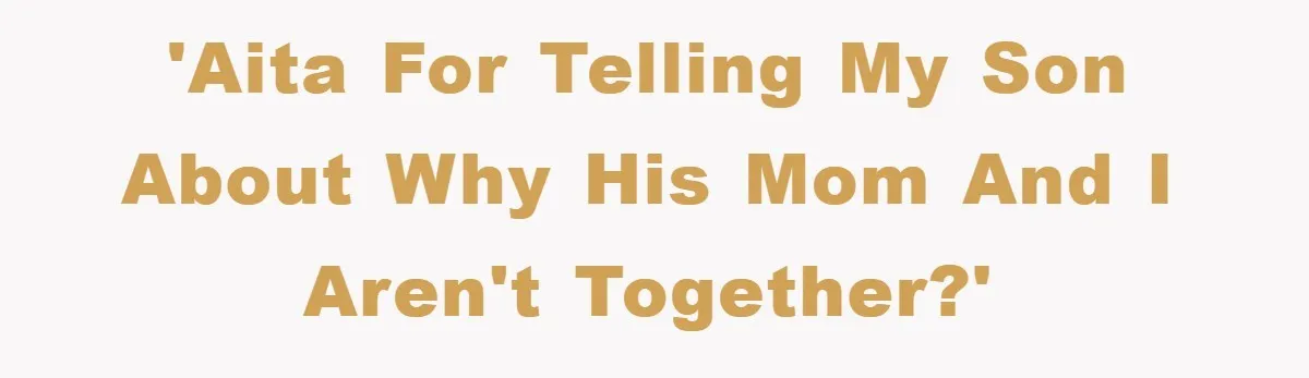 'AITA for telling my son about why his mom and I aren't together?'