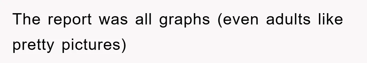 The report was all graphs (even adults like pretty pictures)