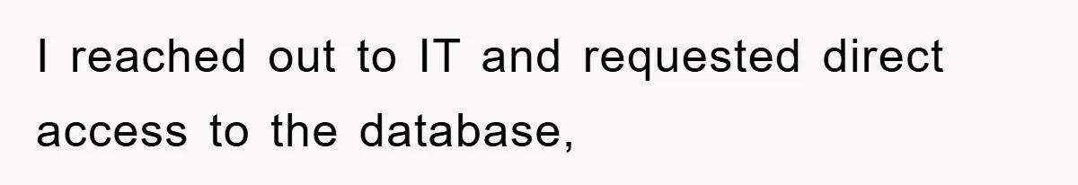 I reached out to IT and requested direct access to the database,