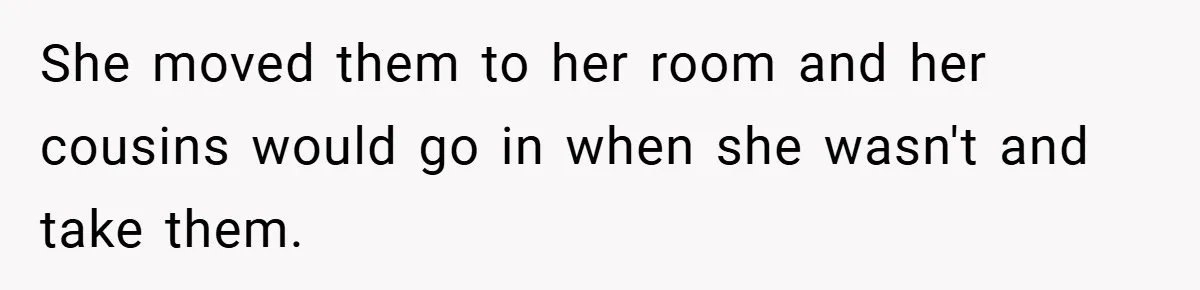 Woman Buys Her Own Snacks But Mom Keeps Letting The Cousins Eat Them, So Dad Gets Her A Locked Snack Bin She moved them to her room and her cousins would go in when she wasn't and take them.