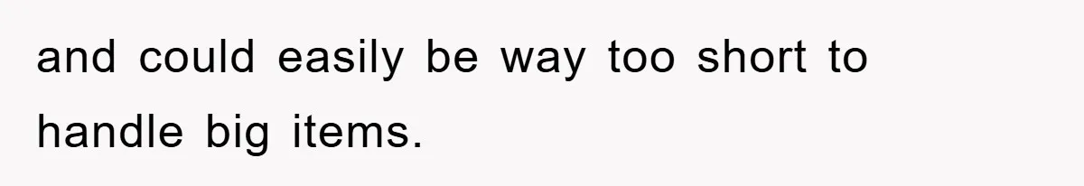 and could easily be way too short to handle big items.