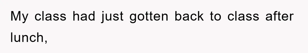 My class had just gotten back to class after lunch,