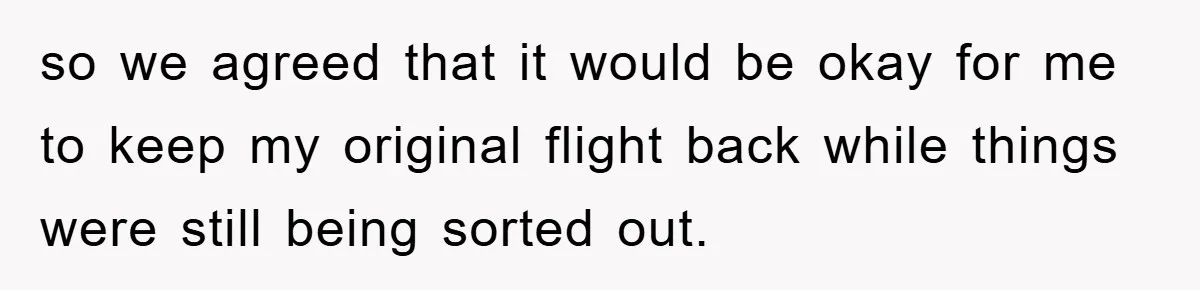 Mom Arrested, Dad Deployed Abroad, 17-Year-Old Daughter Abandons Home, Robbers Steal Everything, Stepsister Explodes In Fury so we agreed that it would be okay for me to keep my original flight back while things were still being sorted out.