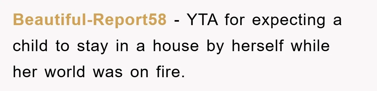 Mom Arrested, Dad Deployed Abroad, 17-Year-Old Daughter Abandons Home, Robbers Steal Everything, Stepsister Explodes In Fury Beautiful-Report58 − YTA for expecting a child to stay in a house by herself while her world was on fire.