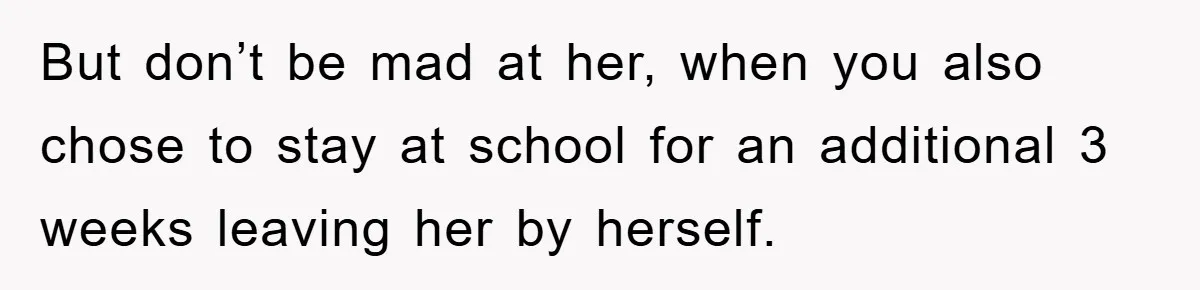 Mom Arrested, Dad Deployed Abroad, 17-Year-Old Daughter Abandons Home, Robbers Steal Everything, Stepsister Explodes In Fury But don’t be mad at her, when you also chose to stay at school for an additional 3 weeks leaving her by herself.