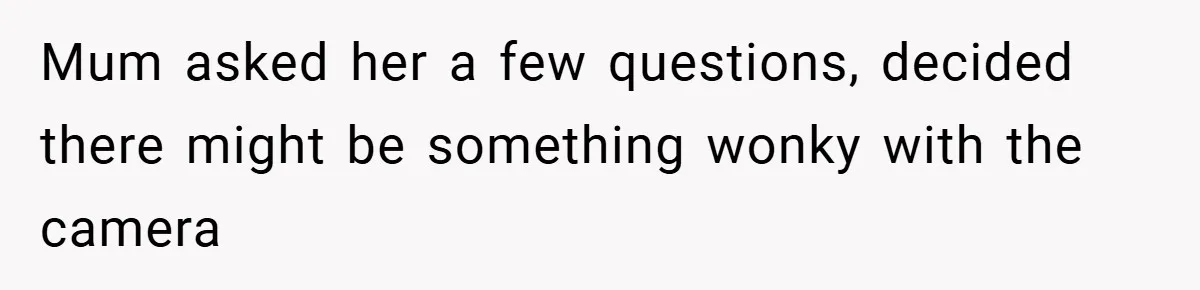 Mum asked her a few questions, decided there might be something wonky with the camera