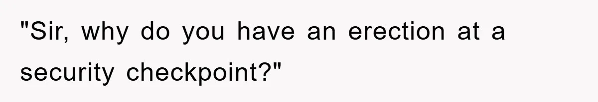 "Sir, why do you have an erection at a security checkpoint?"
