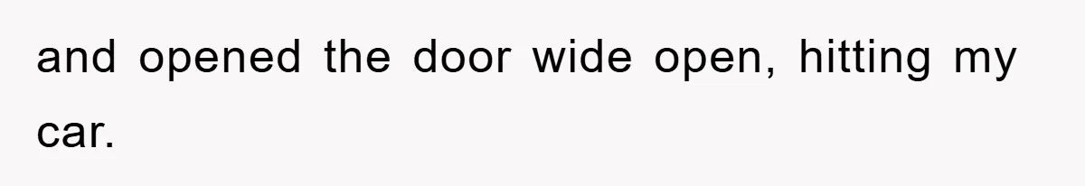 and opened the door wide open, hitting my car.