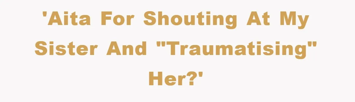 'AITA for shouting at my sister and "traumatising" her?'