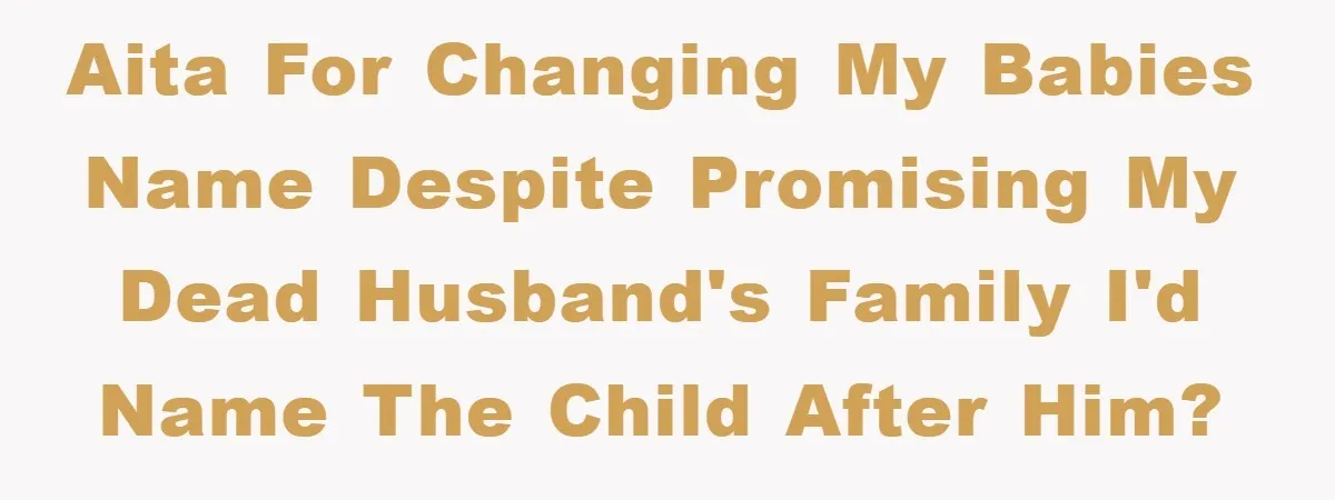 AITA for changing my babies name despite promising my dead husband's family I'd name the child after him?