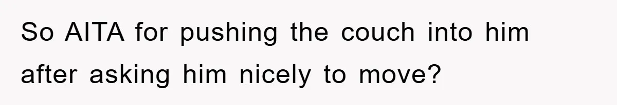 So AITA for pushing the couch into him after asking him nicely to move?