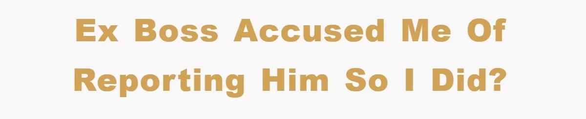 Ex boss accused me of reporting him so I did?