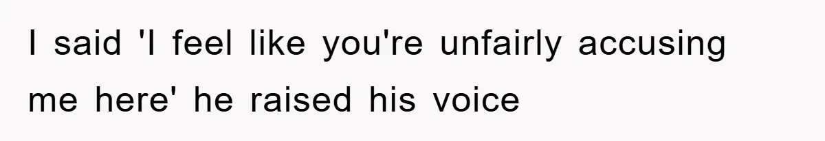 I said 'I feel like you're unfairly accusing me here' he raised his voice