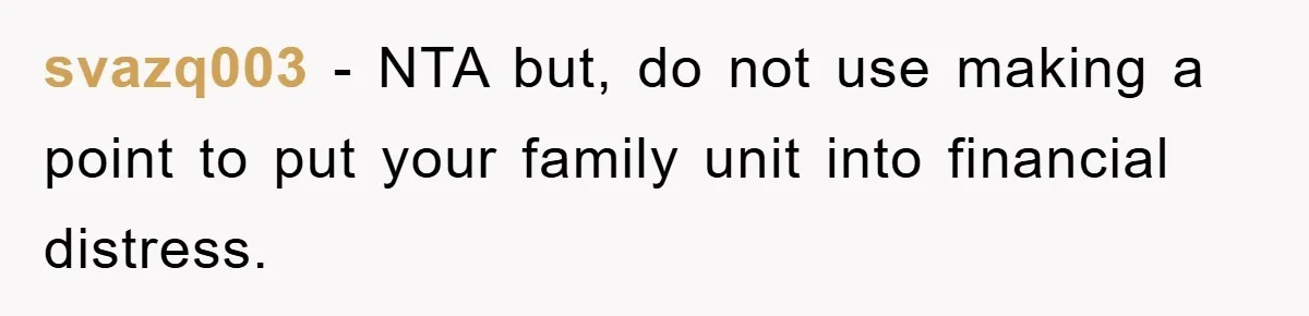 Wife Drives Husband to Financial Rock Bottom After He Refuses to Do Chores svazq003 - NTA but, do not use making a point to put your family unit into financial distress.