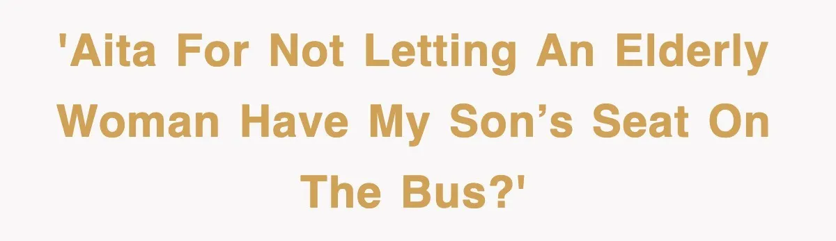 'AITA for not letting an elderly woman have my son’s seat on the bus?'
