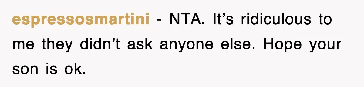 Mother Gets Called Entitled Witch For Not Giving Up Bus Seat To Elderly Woman, But Her Reason Leaves Everyone Speechless espressosmartini − NTA. It’s ridiculous to me they didn’t ask anyone else. Hope your son is ok.